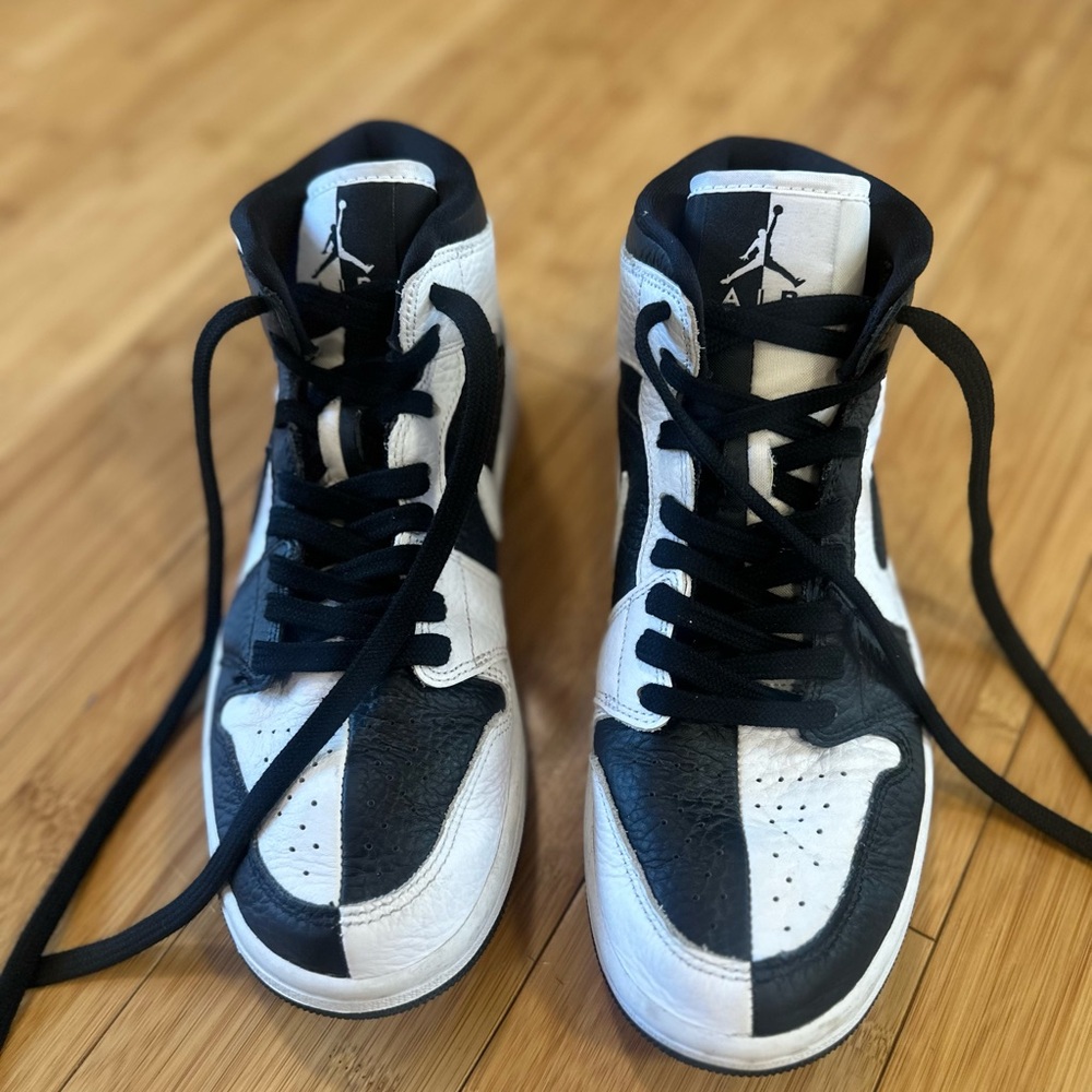 Nike Air Jordan 1 Mid SE Split Black White Sneakers, sz 8.5 women's